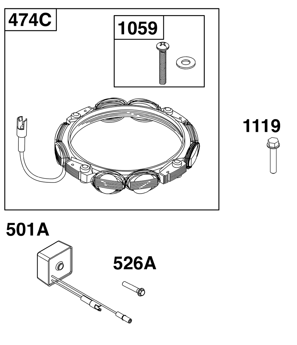 Alternator Group Diagram and Parts List for 31R577-0038-B5 200000 - 399999 Briggs and Stratton Engine